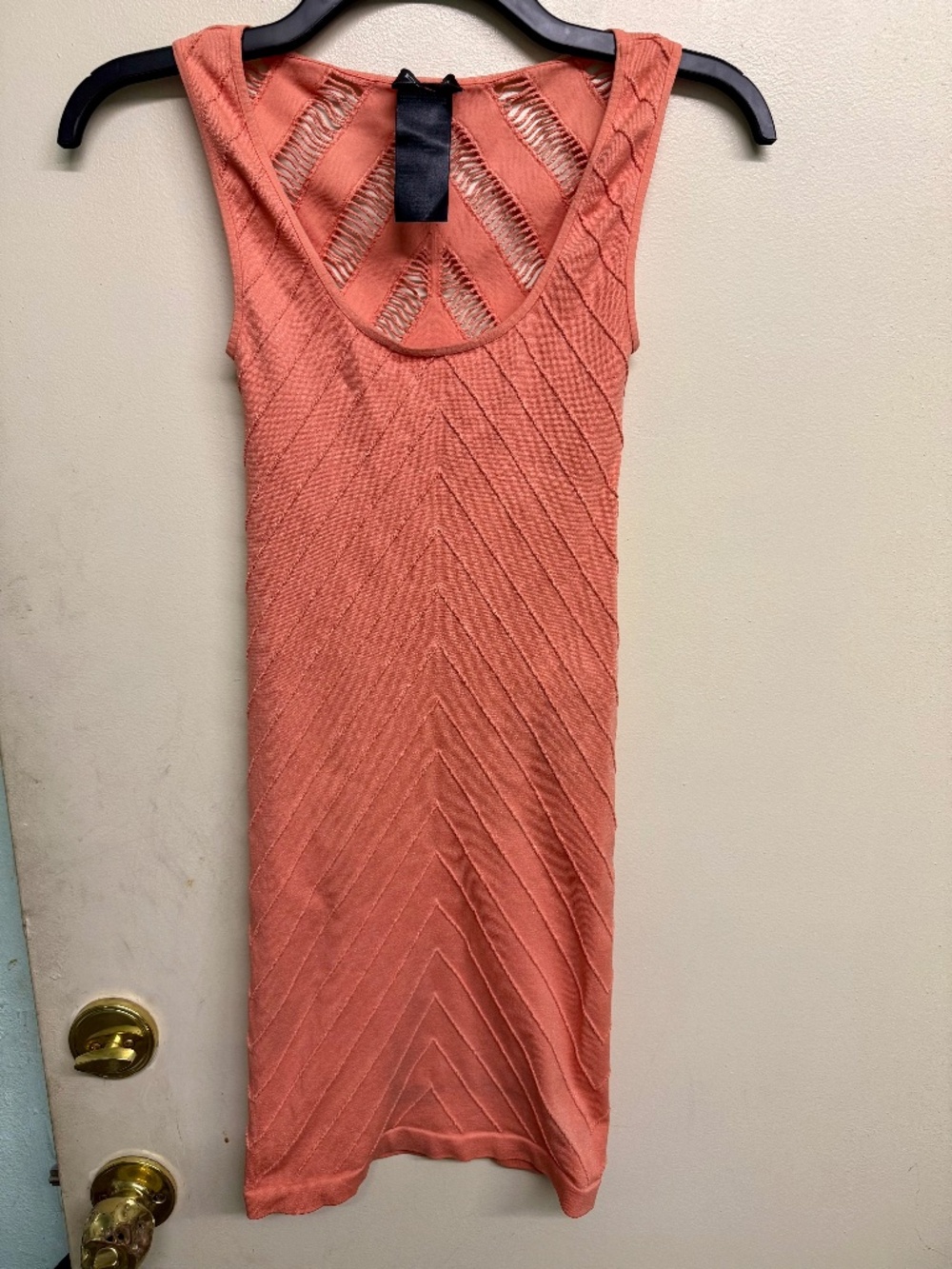 BEBE Coral Bodycon Mini Dress